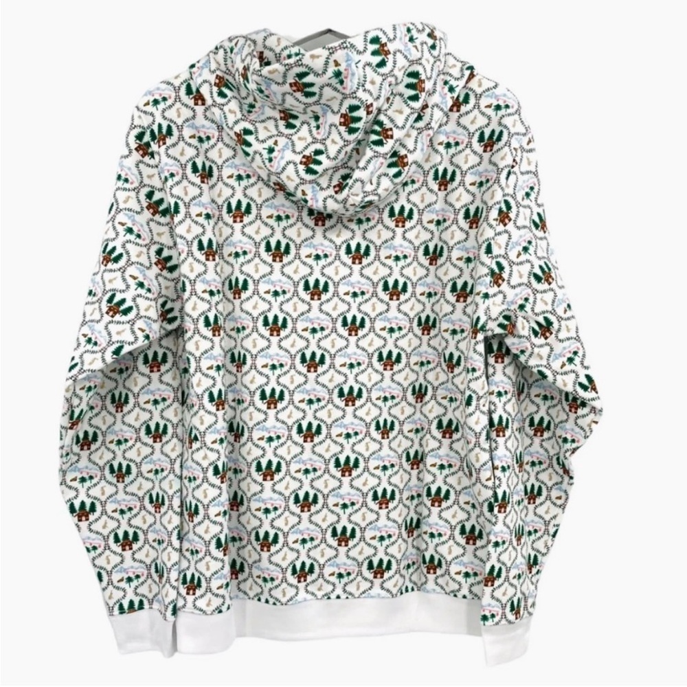Hill House The All-Gender Teddy Zip-Up Hoodie in White Ski Chalet NWT Large - Picture 2 of 5